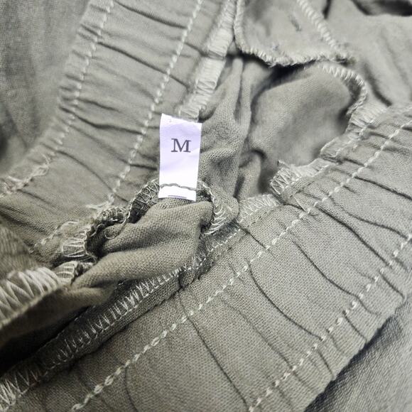 Army / Olive Green Elastic Drawstring Pull-On Straight Leg Pants Women's Size M - Picture 5 of 5